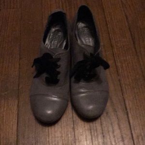 Born grey leather lace up heel